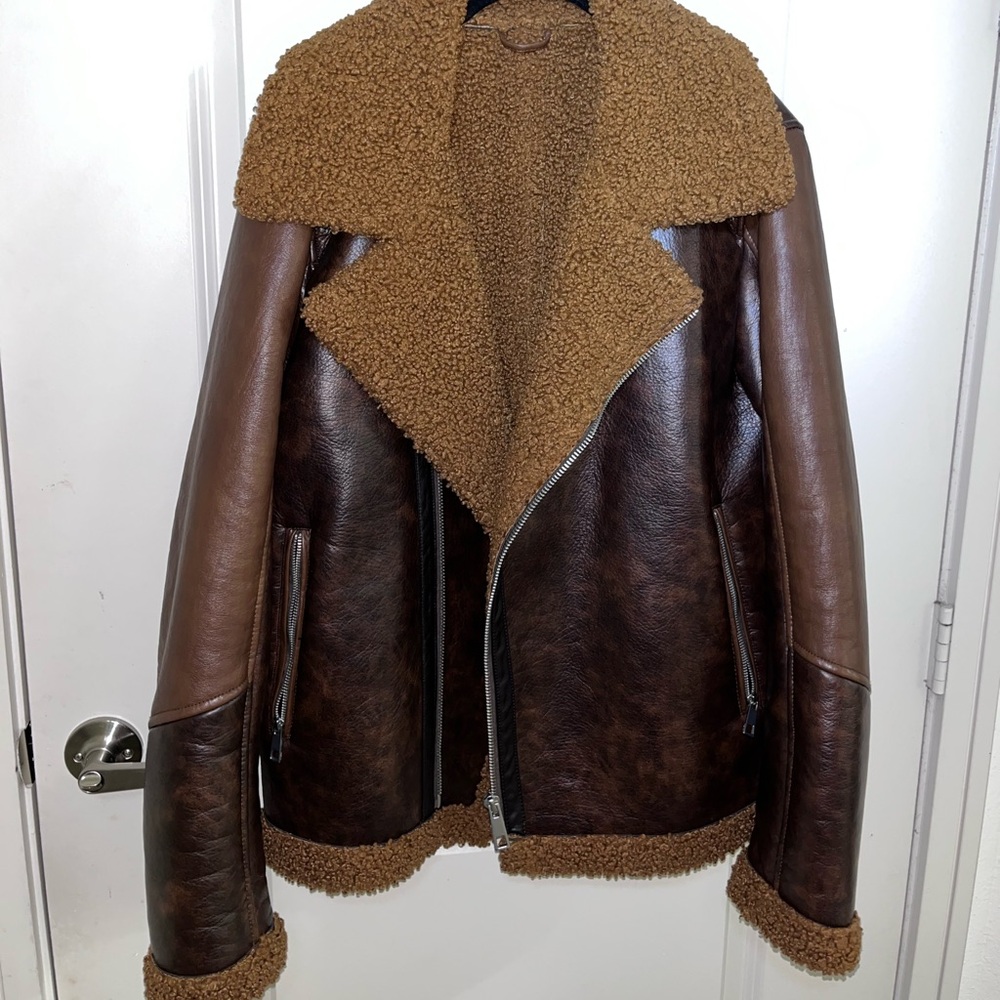 Chocolate Zara aviator jacket